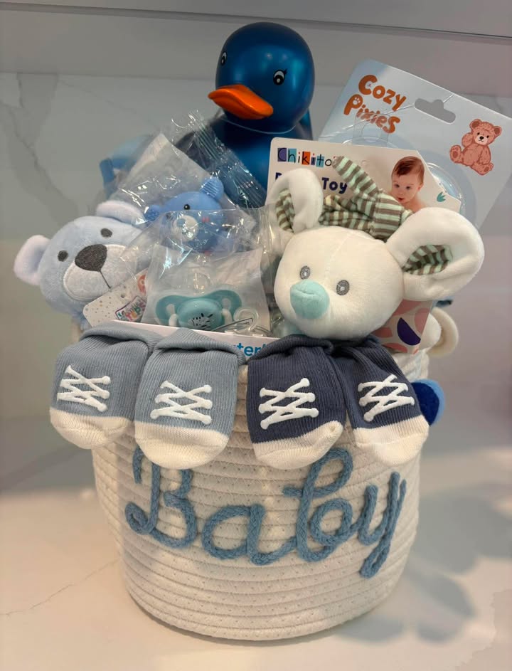 Blue baby basket