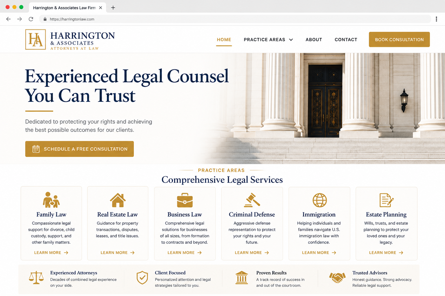 Professional website template preview