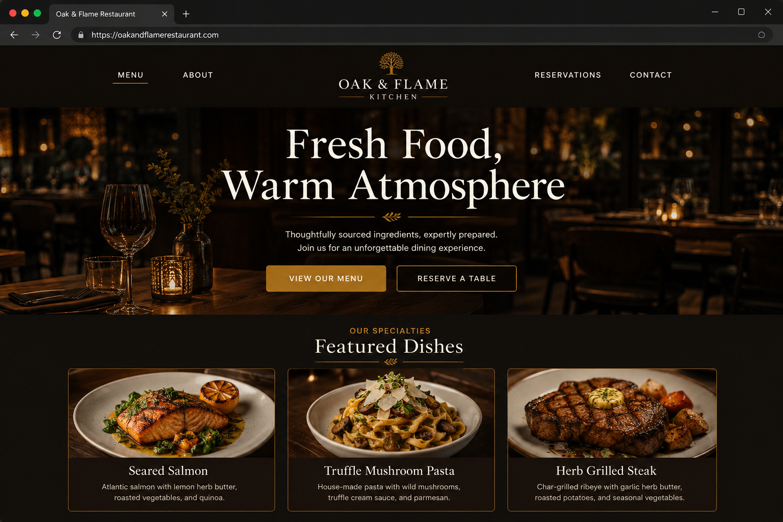 Local Food website template preview
